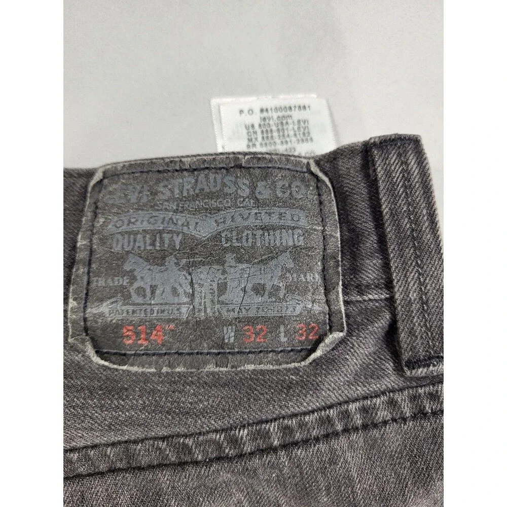 Levi's 514 Slim Straight Jeans – Size 32x32 – Dark Gray / Washed Black